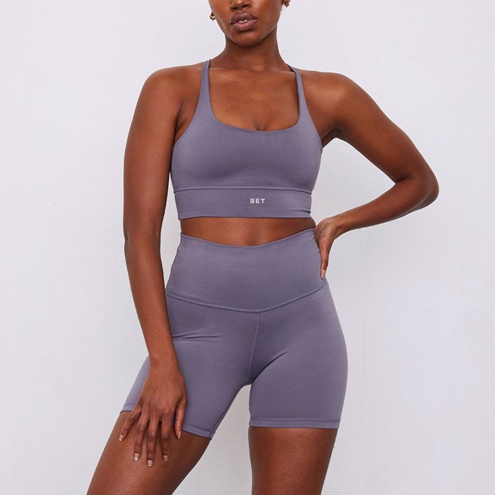 NWOT Set Active Luxform Biker Shorts Blueberry XS